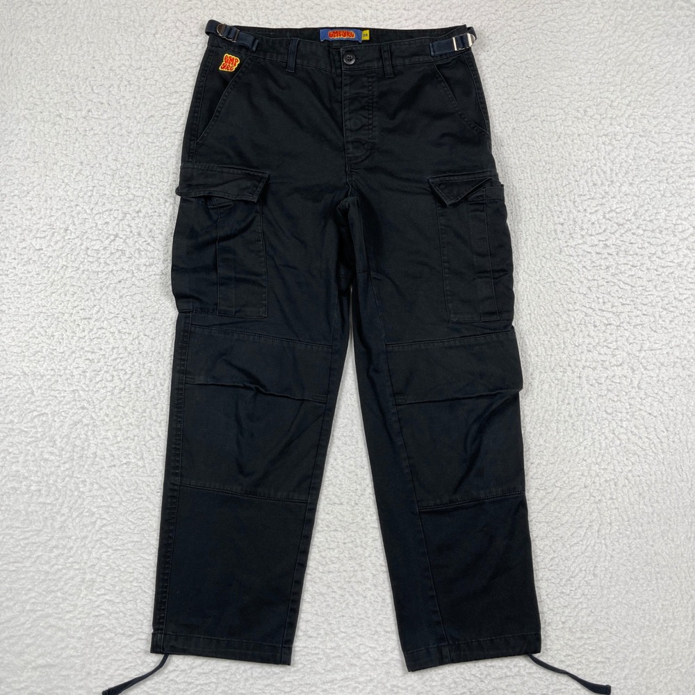 Empyre Cargo Pants Mens 28 Black Relaxed Fit Utility Streetwear Grunge Skate